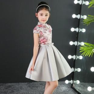 儿童礼服女童中国风小主持人中大童公主裙小提琴古筝钢琴演出礼服