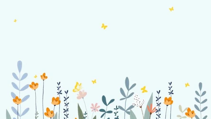 手绘清新花朵背景图