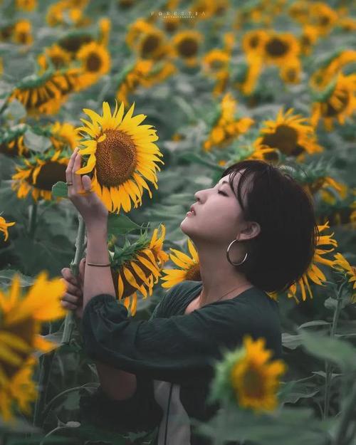 向日葵人像拍照姿势,7个姿势简单易学,拍出你的不同美