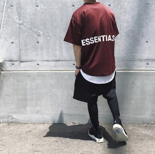 fear of god复线essentialst恤字母网眼fog宽松网短袖