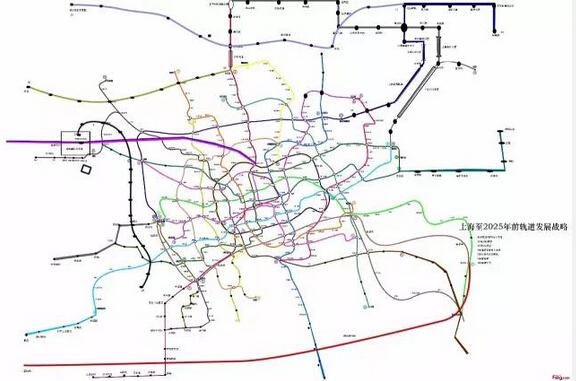 上海地铁最新规划图:截止2025年将新增9条线路(附站点