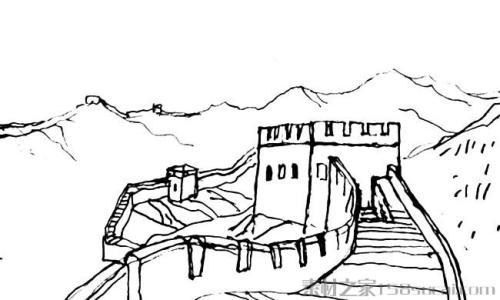 非常简单的长城简笔画
