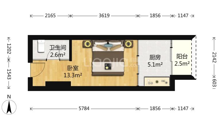 龙湖u城八组团 1室0厅 1300元-龙湖u城八组团租房信息-重庆龙湖u城八