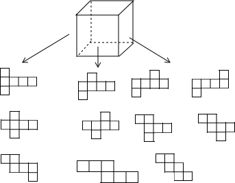 (1)请根据展开图中小正方形的行数及每行小正方体的个数不同进行分类