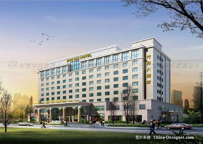 竹海大酒店白天外观效果图小
