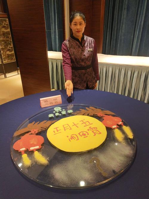 2019年吉林省新民宾馆餐饮部前台服务员沙画创作比赛