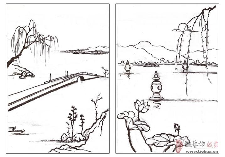 页),画西湖简笔画图片大全图片大全,内容有杭州西湖简笔画美景图片(2)