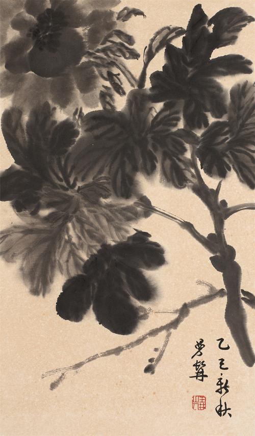 郑曼青 1965年作 牡丹 立轴 纸本 - 近现代书画专场()