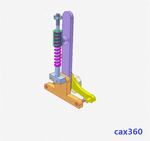 直观易懂的机械动图,展示弹簧切换机构的运动状态