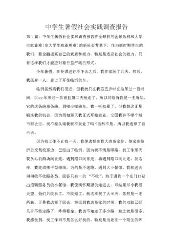 中学生暑假社会实践调查报告.doc 4页