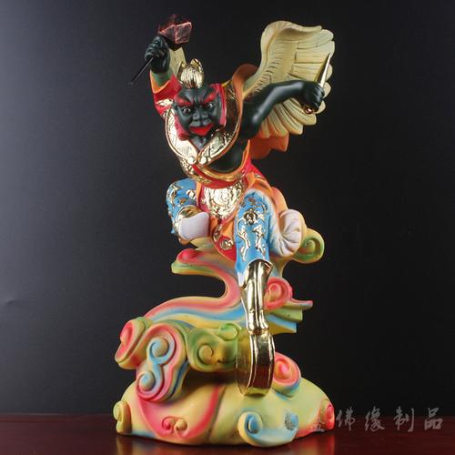 雷公佛像雷神雷师树脂敦煌彩道教神像雷元帅雷震子像风水神像摆件