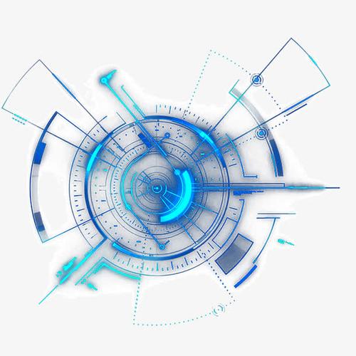 蓝色科技感线条装饰元素