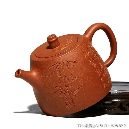 宜兴紫砂壶原矿降坡泥姜礼明全手工竹叶茶壶茶具竹节汉铎壶