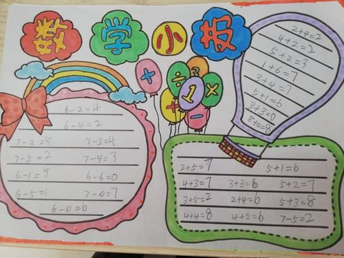 一(11)一(12)班7以内加减法手抄报展示