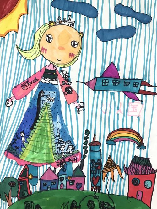 二年级下册 《假如我是巨人》学生作品_绘画_文化_绘画
