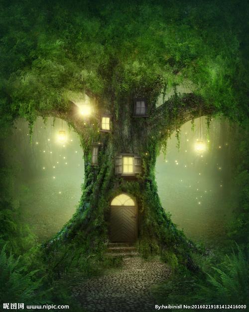 梦幻森林童话背景图片设计图__风景漫画_动漫动画__昵