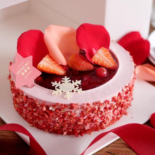 蜜桃家爱神小红莓慕斯生日蛋糕同城配送成都红丝绒礼物圣诞节蛋糕