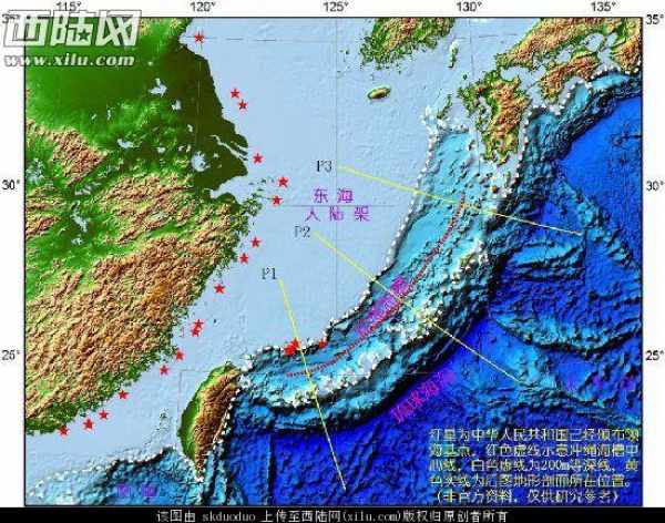 中国东海大陆架示意图