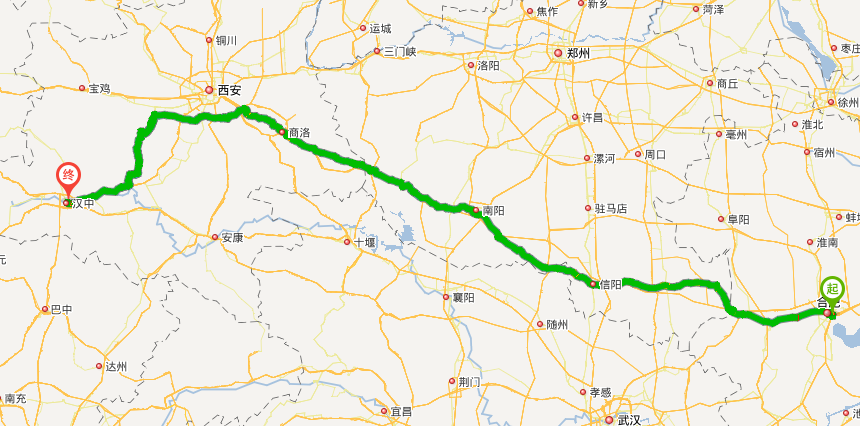 合肥去汉中走312国道能到吗