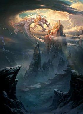 手绘卡通 背景图 龙