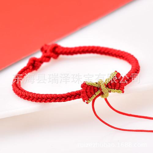 红书同款在逃公主红绳手链女白雪公主蝴蝶结本命年红手绳厂家批发
