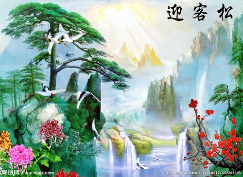 风景山水画设计图__风景_psd分层素材_设计图库_昵图.
