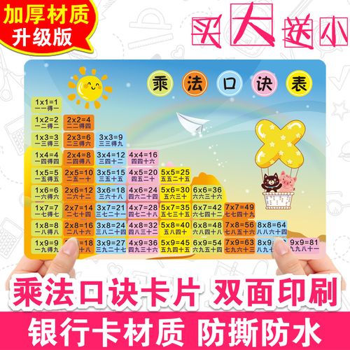 乘法口诀卡片99乘法表除法口诀表卡片数学小学一二年级