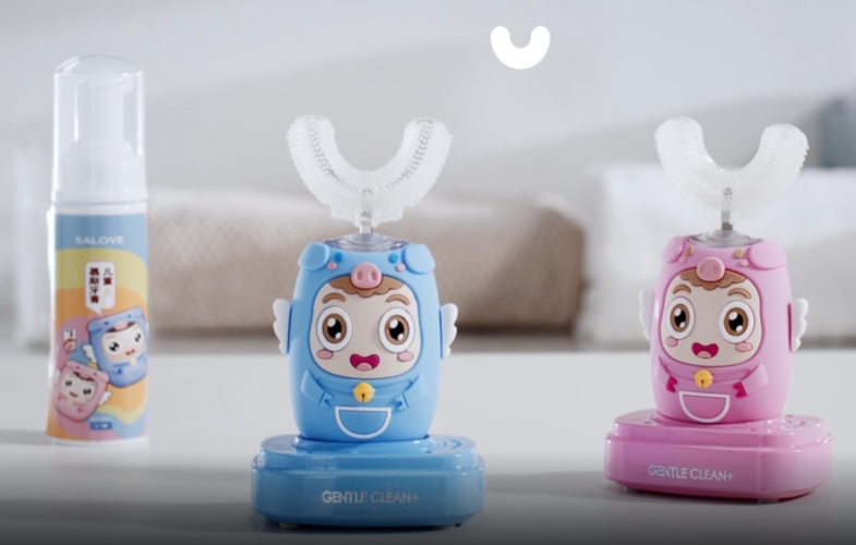 salove深爱u型牙刷丨纳米红光护龈萌趣儿童牙刷!