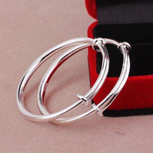 chunmi六福典雅竹节节高升纯银童镯时尚推拉大人儿童婴儿宝宝手镯s999