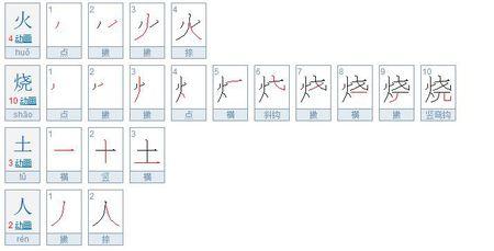 火烧土人多少笔画