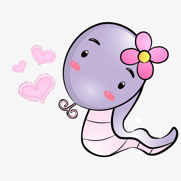 卡通紫色的蛇动物设计