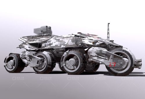 科幻军事装甲车次时代未来科技装甲车辆3d模型