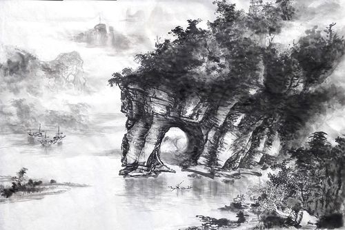 桂林山水水彩画_风景520