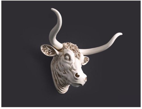 牛头壁挂动物地中海墙饰挂饰壁饰创意墙面鹿头挂件墙壁墙上装饰品_7折