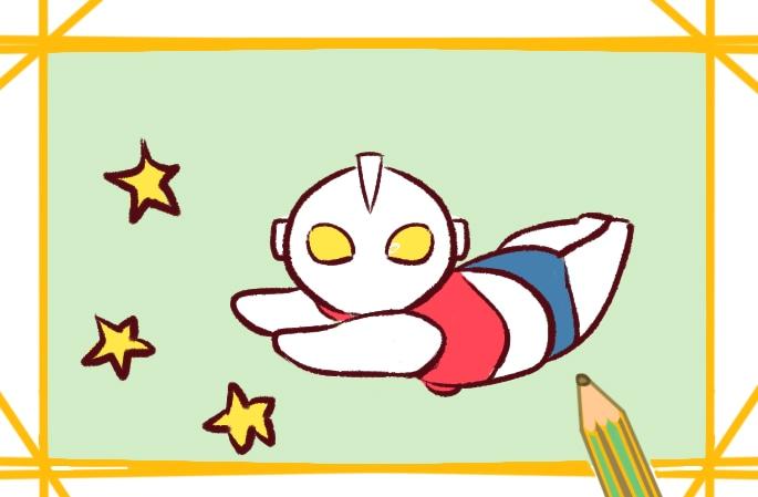 可爱的奥特曼简笔画教程步骤图片