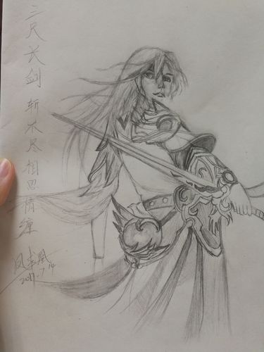 三年前暑假画的凤求凰,现在毕业了也基本弃坑王者荣耀了,依然不会画画