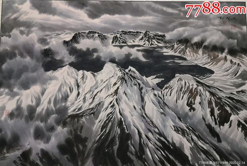 朝鲜画长白山天池16