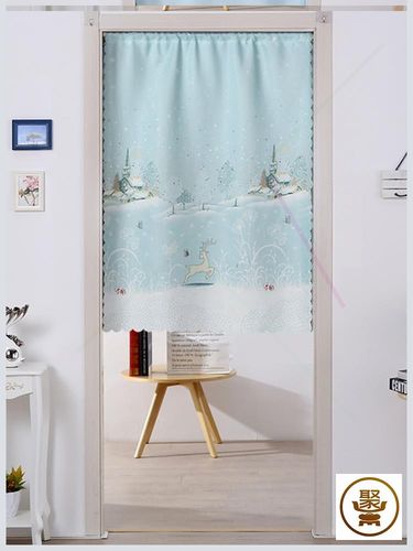 新布帘子遮挡简易室内厨房门帘半帘半截网红帘子隔断帘屏风挂布帘