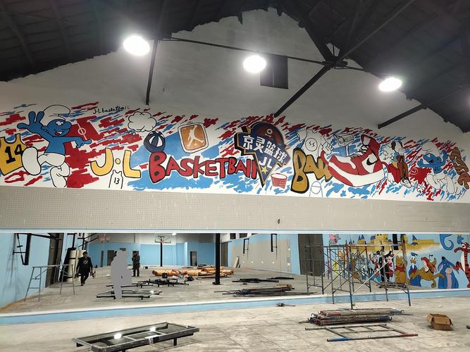 京灵篮球馆彩绘墙绘
