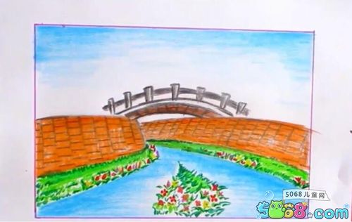 风景油画棒画教程之河岸风光(9) - 5068儿童网