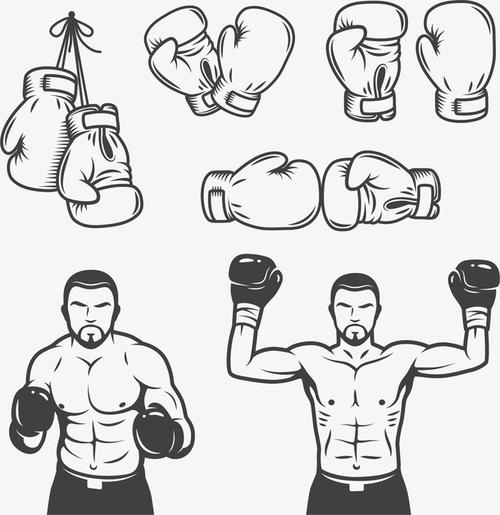 拳击选手矢量图免抠素材免费下载_觅元素51yuansu.com