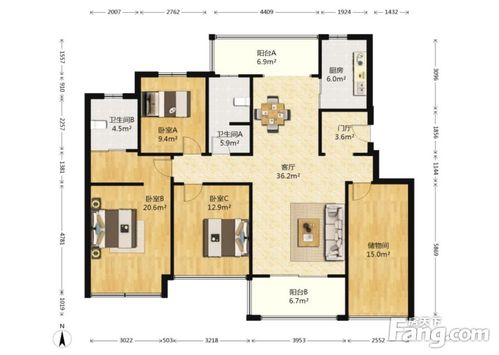 蓝鼎星河府 4室2厅 南北