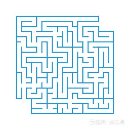 带有入口和出口的彩色抽象方形迷宫.在白色背景上隔离