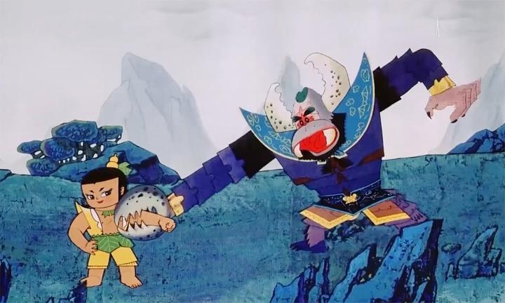 葫芦兄弟:蝎子精被三娃气坏了,把手扮成钳子夹三娃,结果手断了