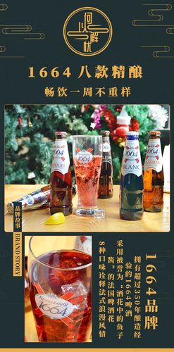 法国进口1664啤酒白啤玫瑰百香果蓝莓桃红女士果味精酿啤酒组合250ml