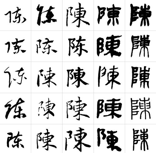陈字的所有书法写法