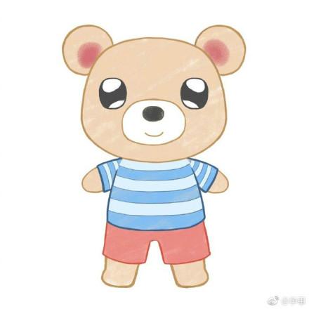 小熊玩偶简笔画彩色
