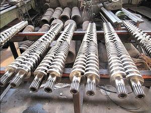 优质锥双料筒 锥双螺杆 65/132锥形双螺杆料筒 挤出机螺杆厂直销