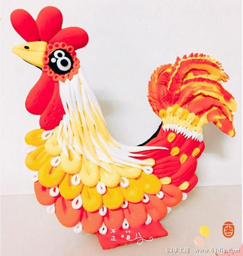 鸡年用粘土做一只漂亮的大公鸡摆件