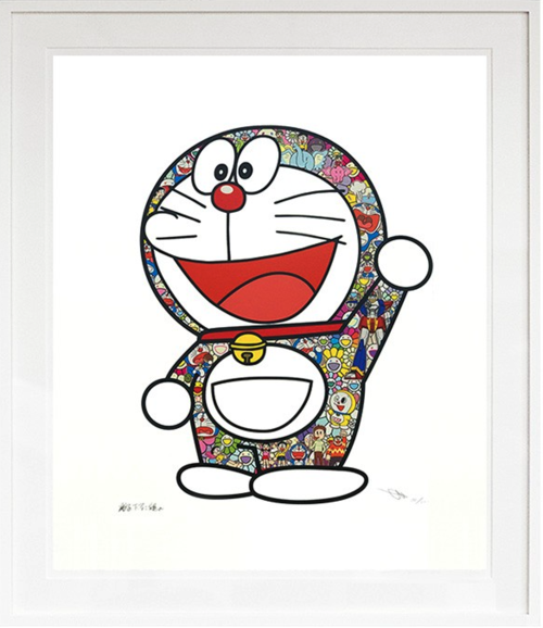 村上隆多啦a梦版画 限量双签名 手工装裱艺术品正版日本直邮 10400元